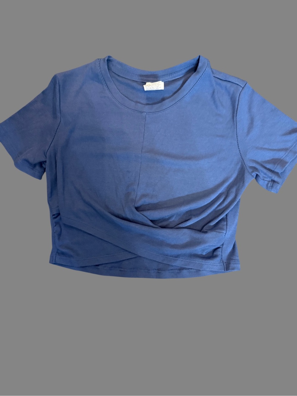 all in motion Navy Blue Twist-Front Crop Tee
